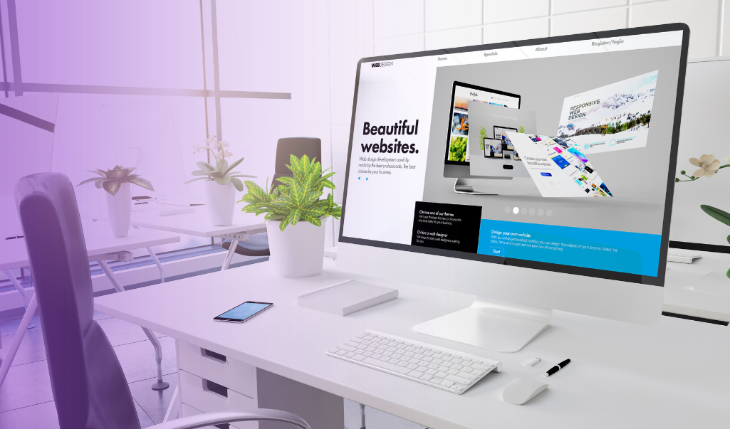 Webflow design and development on a computer screen